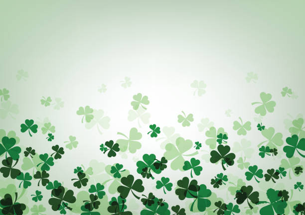 St. Patrick's day background. St. Patrick's day background with shamrocks. Vector paper illustration. month of march stock illustrations