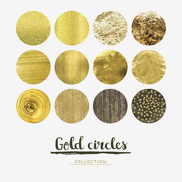 Vector illustration of Gold circles