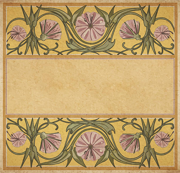 古い紙の花枠 - picture frame frame floral pattern old点のイラスト素材／クリップアート素材／マンガ素材／アイコン素材