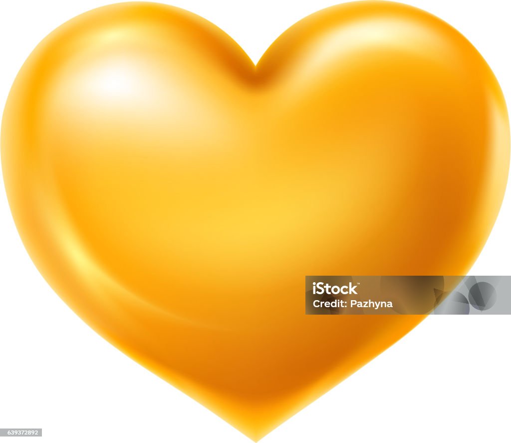 Golden Heart Stock Illustration - Download Image Now - Heart Shape ...