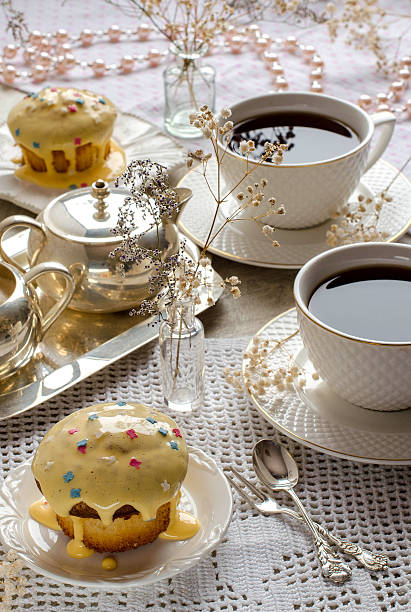 istock Afternoon tea with muffins 639373580