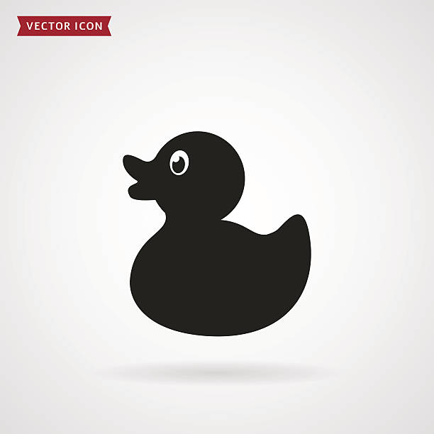 Duck icon. Rubber duck icon isolated on white background. Baby toy. Vector illustration.. duck bird stock illustrations