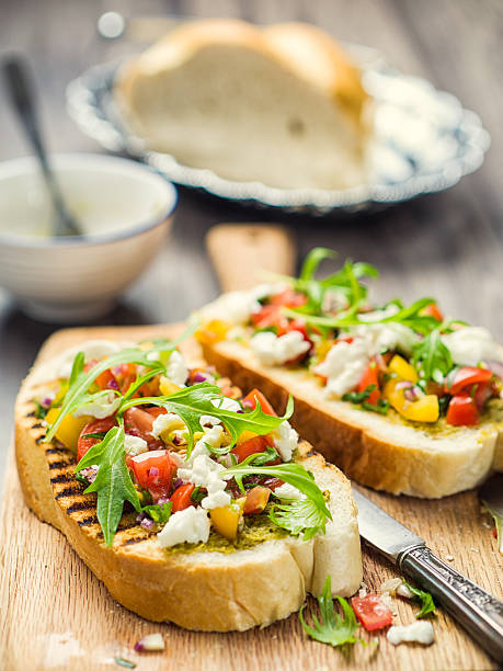 istock Bruschetta with tomato and rocket 639375940