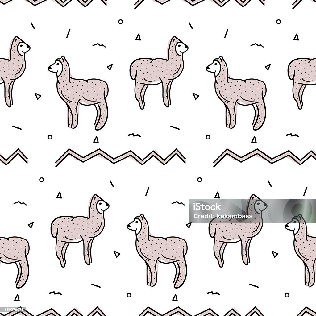 Llama Pattern Background Llama Seamless Creative Pattern On White Background Repeating Vector ...