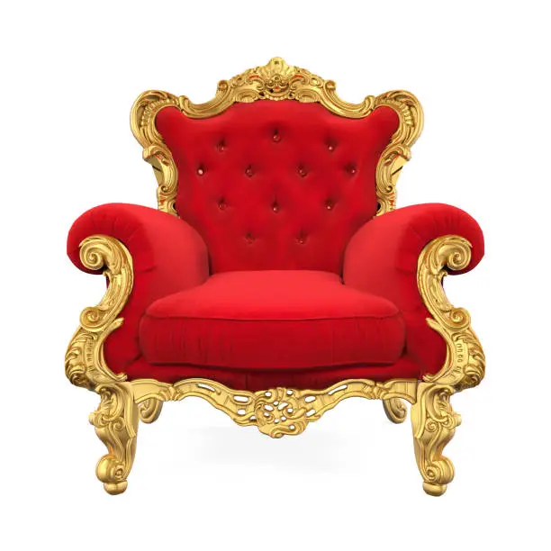 King Throne Chair isolated on white background. 3D render