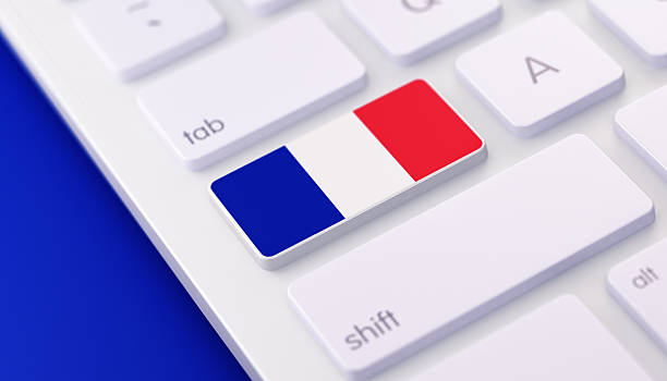 french flag keyboard button with selective focus - 法語 個照片及圖片檔