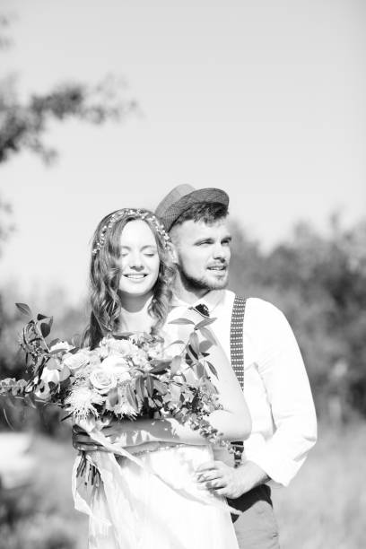 istock bride and groom hugging at the wedding in nature. 639389734