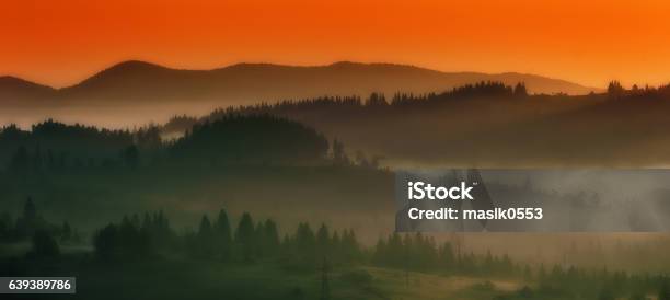 Sunset On The Slopes Stock Photo - Download Image Now - Brown, European Alps, Extreme Sports
