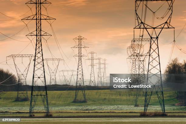 High Tension Power Lines Stock Photo - Download Image Now - Power Cable, Power Line, USA