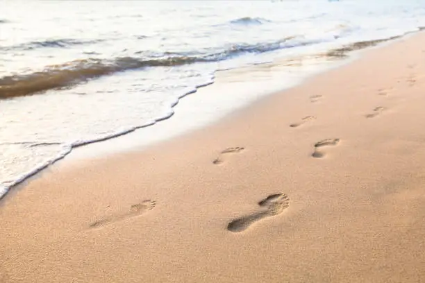 Photo of couple footprints on the beach