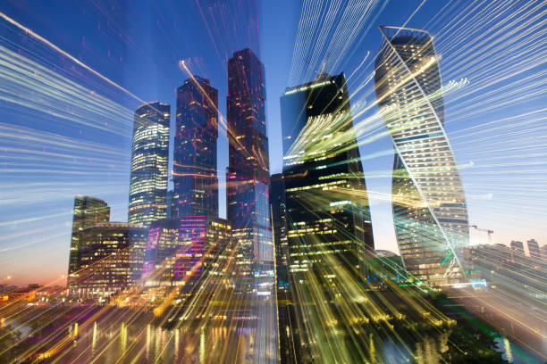 istock Skyscrapers at night 639404496