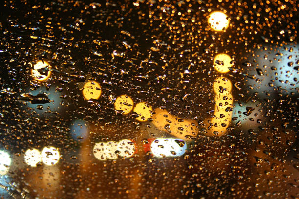 istock Background with bokeh and water drops on the glass 639405782