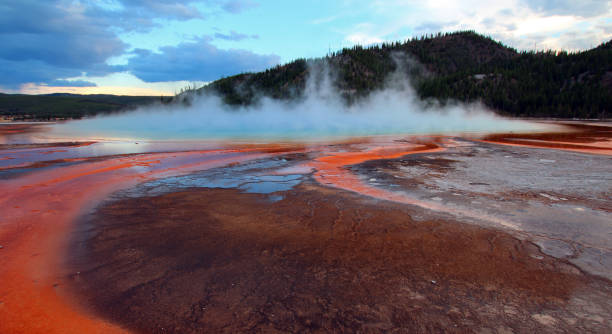 istock Grand Prismatic Spring at sunset in Yellowstone 639407024