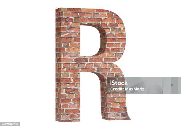 Brick Letter R 3d Illustration R Brick Font 3d Rendering Stock Illustration - Download ...