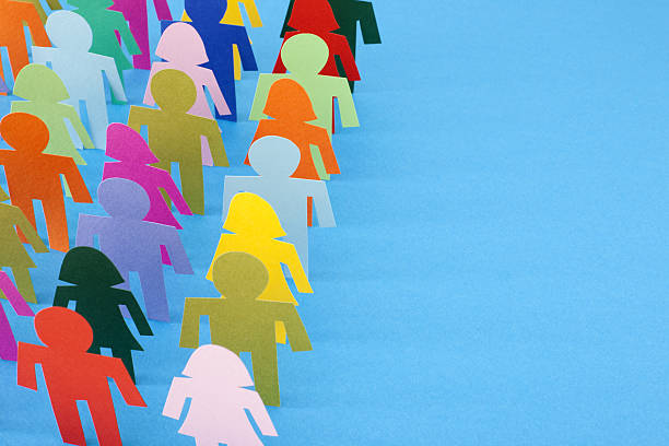 istock Rows of multicolored people 639417102