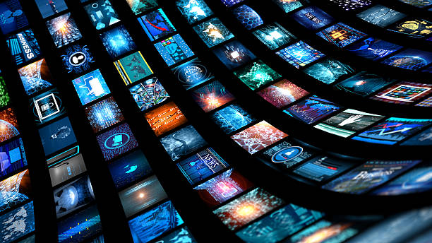 istock Media concept video wall with small screens 639417684