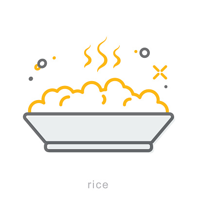 Thin line icons, Linear symbols, Rice