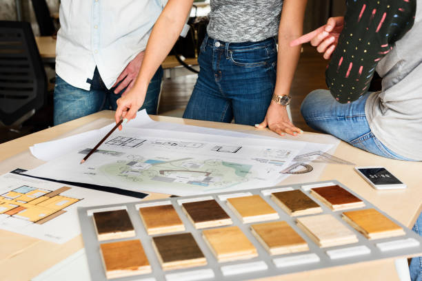 istock Design Studio Architect Creative Occupation Meeting Blueprint Co 639422840