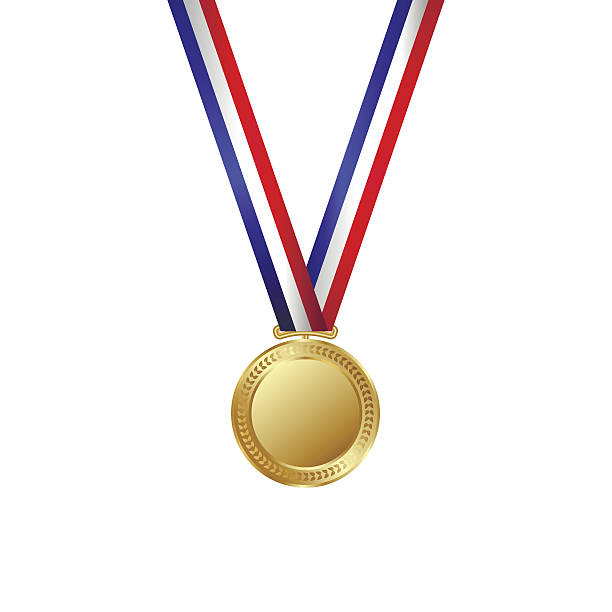 istock Vector illustration of gold medal with ribbon 639423124
