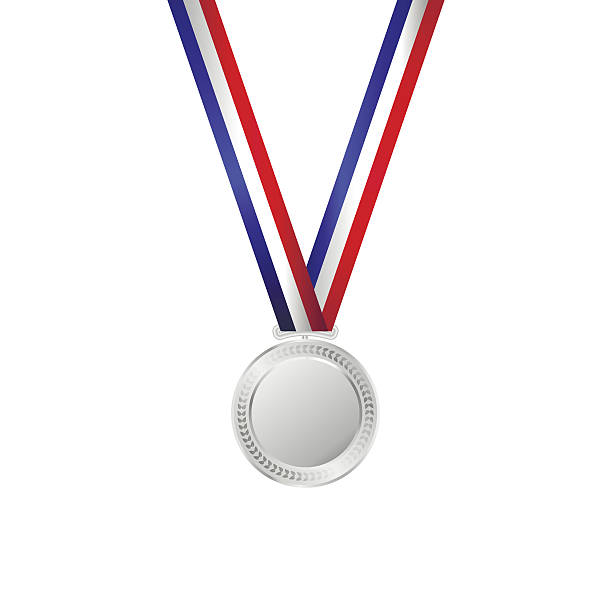 istock Vector illustration of silver medal with ribbon 639423170