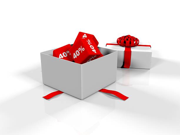 istock gift box, cubes with the image of percent on a 639426662
