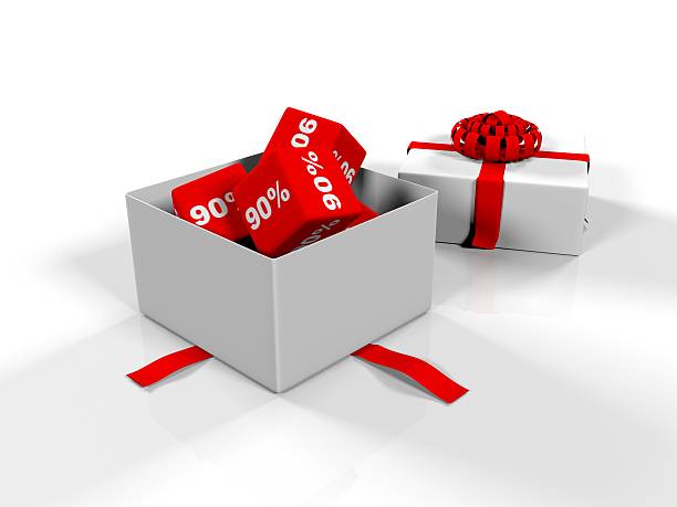 istock gift box, cubes with the image of percent on a 639427686