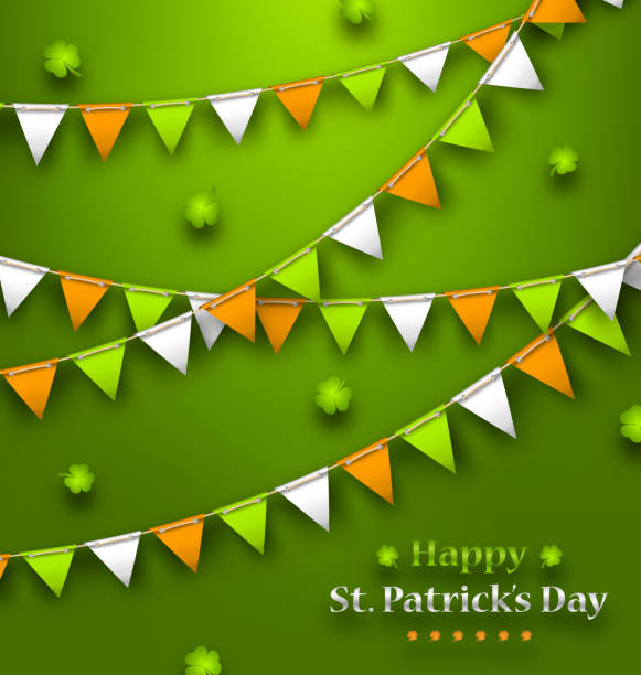 istock Bunting Pennants in Irish Colors and Clovers for St. Patricks 639428736