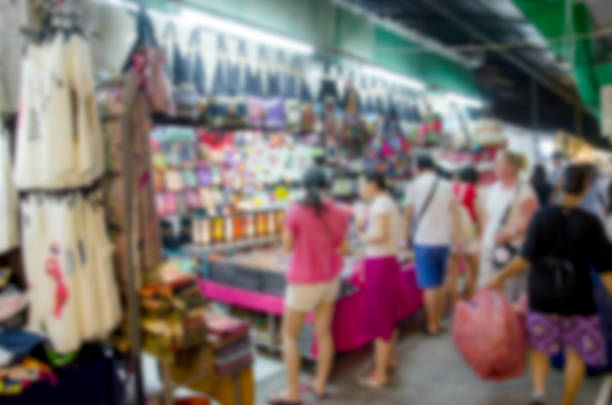istock Blurred people shopping market. 639431682
