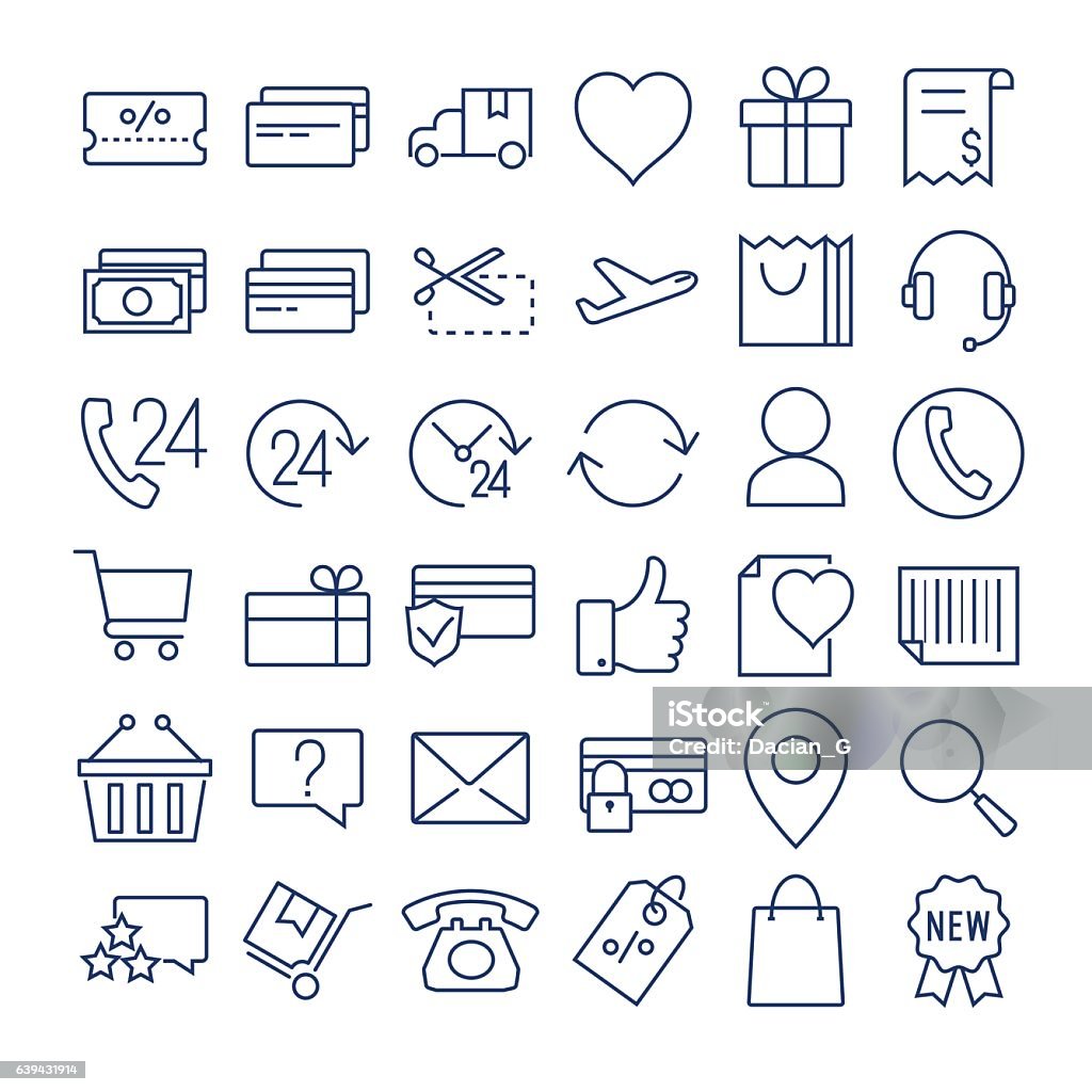 E-commerce thin line  icons set  E-commerce thin line  icons set Bag stock vector