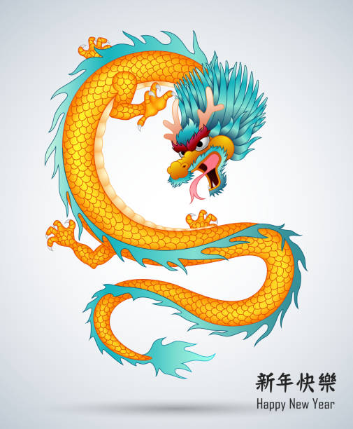 chinesischer drache isolierter hintergrund - abstract asia backgrounds feng shui stock-grafiken, -clipart, -cartoons und -symbole