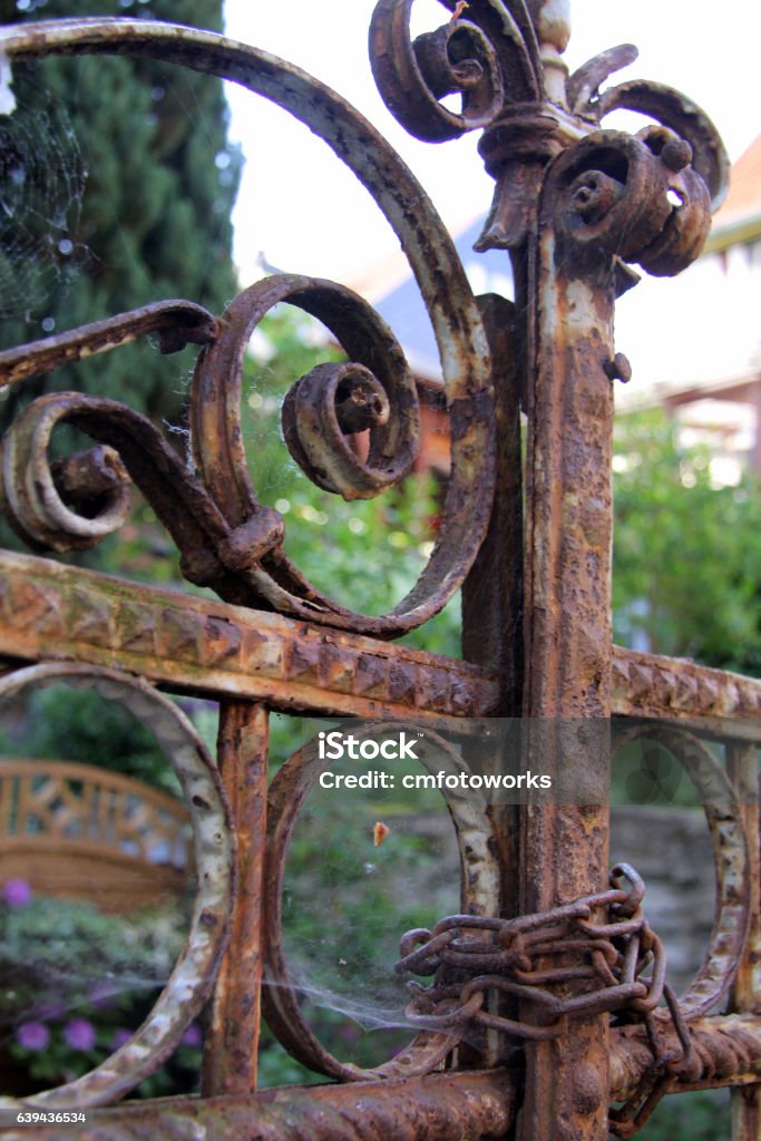 Rusty iron gate Rusty iron gate in Idstein in Hesse, Germany Ancient Stock Photo