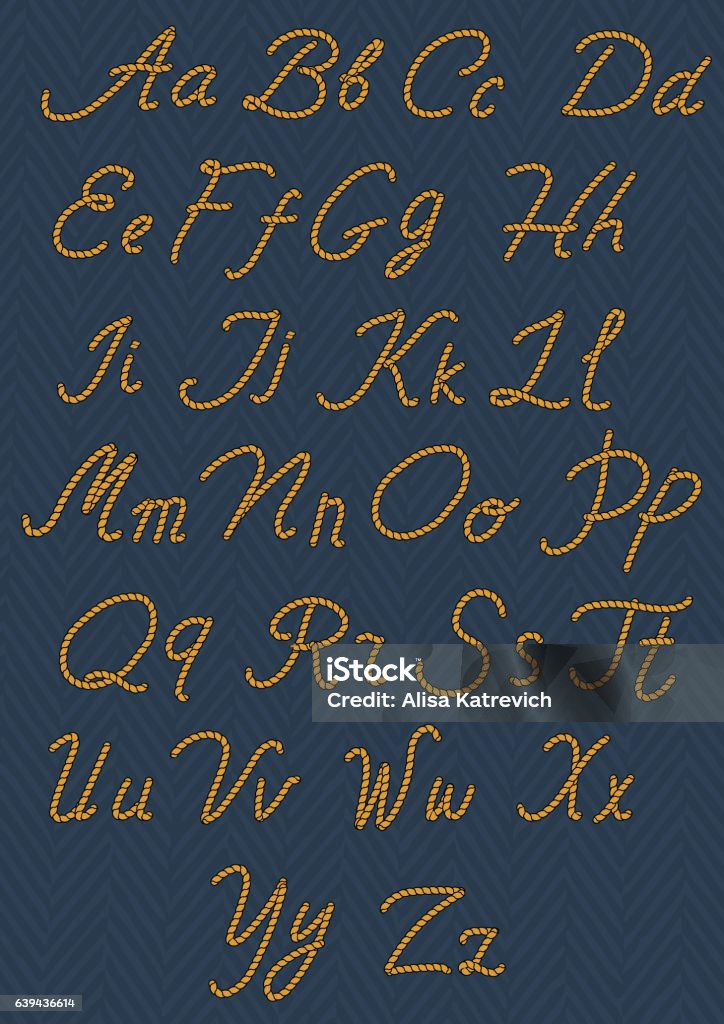 Marine Rope Letters Letters Made From Nautical Rope Hand Written Alphabet Vector ...