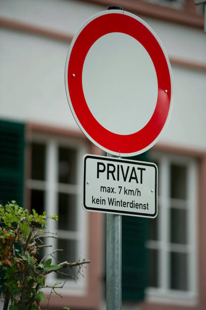 istock Road sign - travel is prohibited 639437786