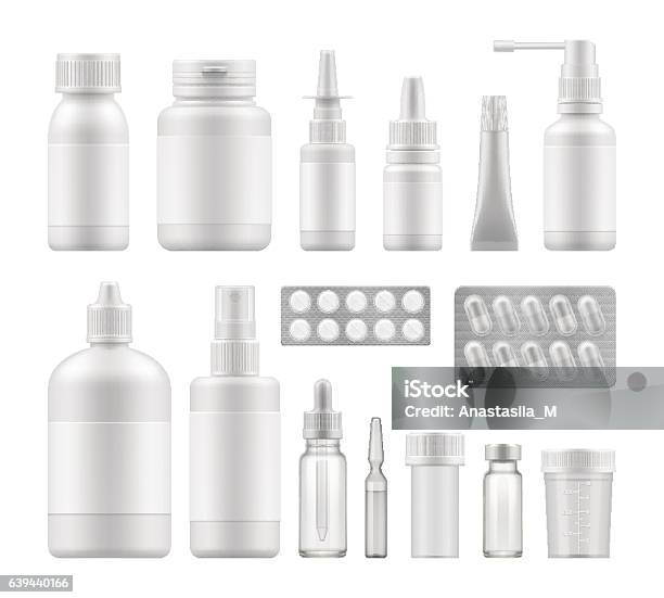 Blank Pharmaceutical Medical Packaging Stock Illustration - Download Image Now - Medicine, Bottle, Pharmacy