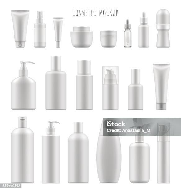 Mockup Of Cosmetic Package Stock Illustration - Download Image Now - Bottle, Make-Up, Packaging