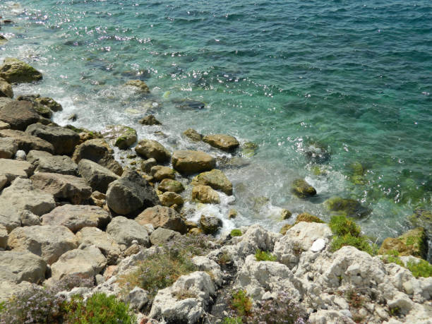 Sea and rocks stock photo