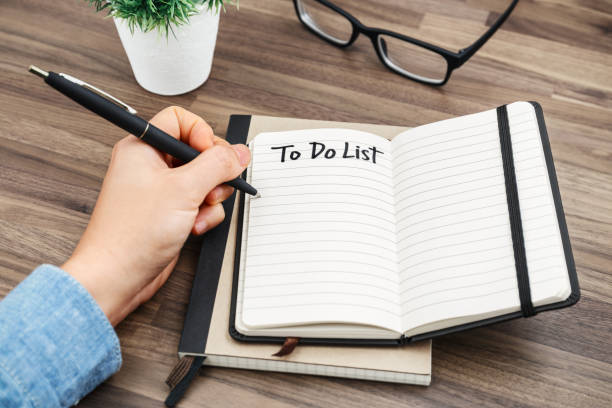 istock Woman hand writing to do list 639447428