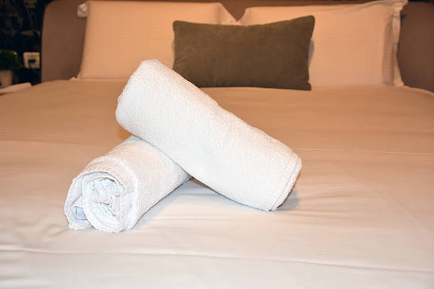 istock Two towels on the bed 639448104