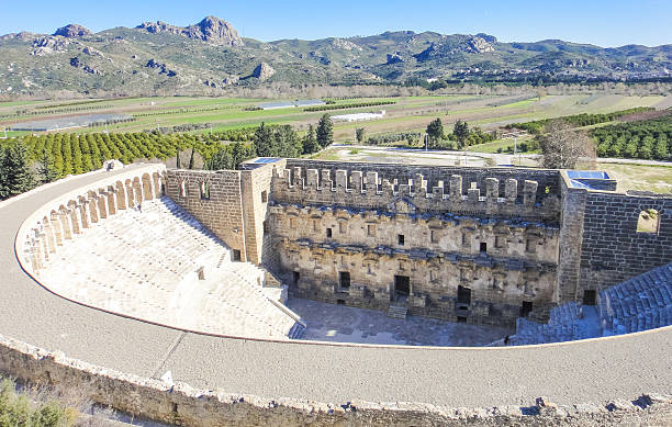Aspendos (Aspendus) ruins in Turkey Aspendos ancient city in Pamphylia, Asia Minor xxi stock pictures, royalty-free photos & images