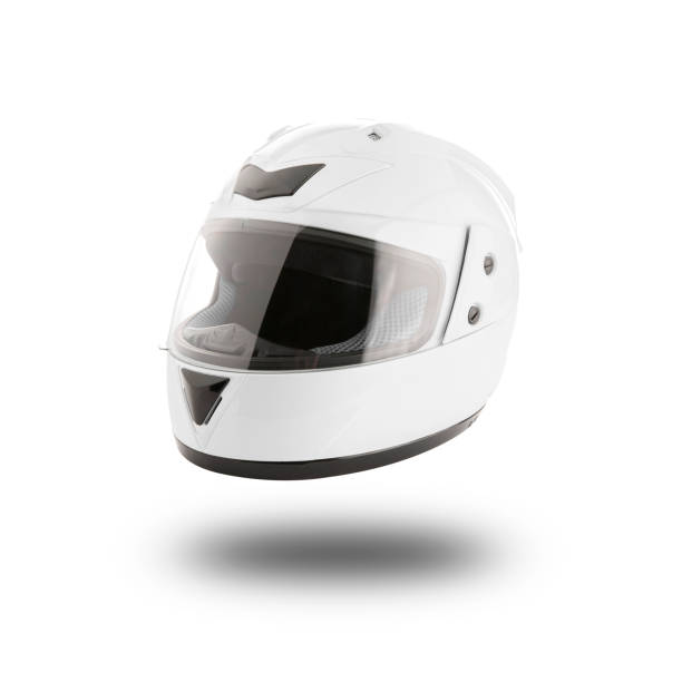 motorcycle helmet over isolate on white with clipping path - racing helmet imagens e fotografias de stock