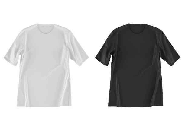 istock two T-shirt isolated on white. 3d render 639454002