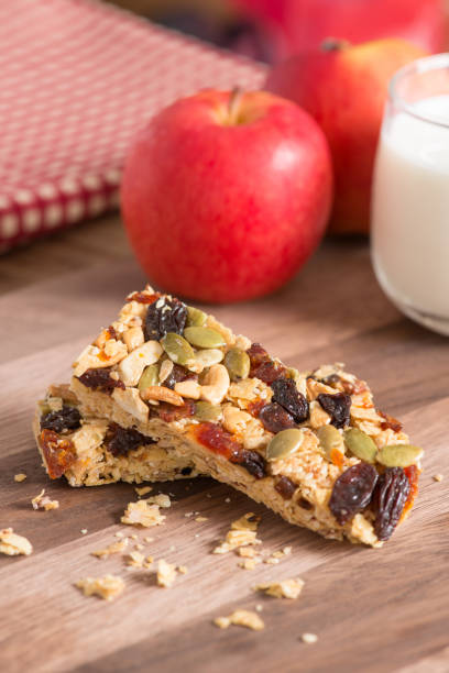 istock Healthy Snack with apple and milk. 639454900