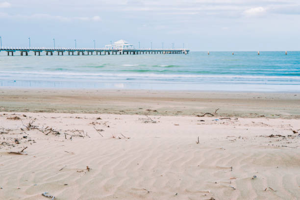 Shorncliffe Pier in the late afternoon in Queensland, Australia.