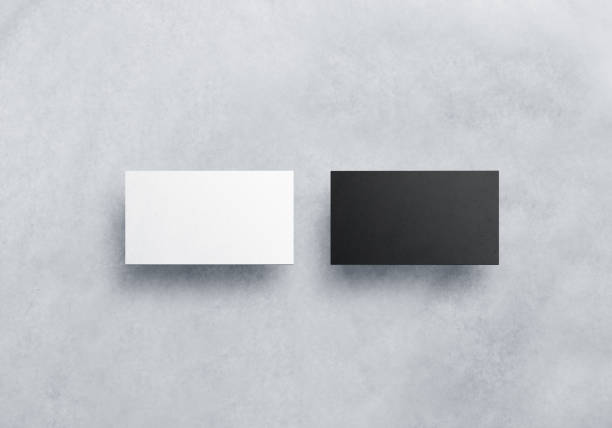 istock Two blank business card mockups isolated on grey textured 639456860