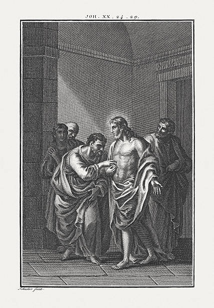 The disbelieving Thomas (John 20, 24-29), copper engraving, published c.1850