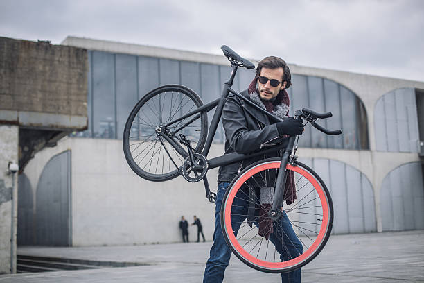 istock Man and his bycicle 639463428