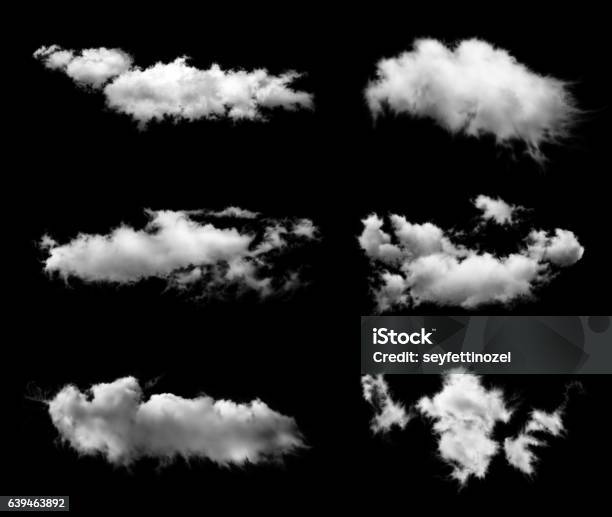 Set Of Transparent Clouds Stock Photo - Download Image Now - 2017, Abstract, Beauty