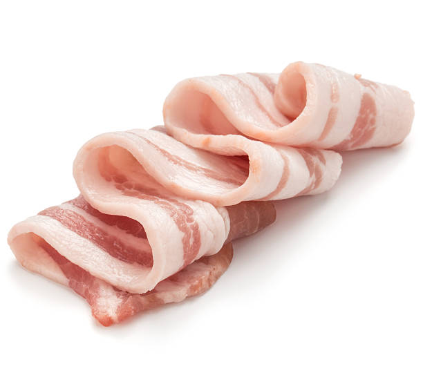 istock sliced pork bacon isolated on white background cutout 639465618