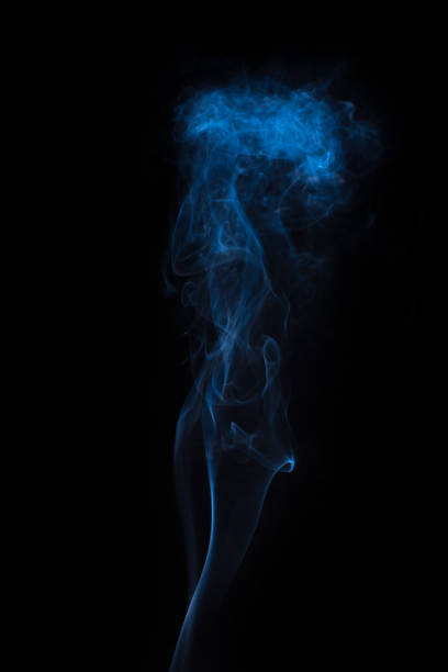 istock The movement ofthe smoke on a black background . 639468928