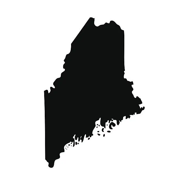 Vector illustration of map of the U.S. state Maine